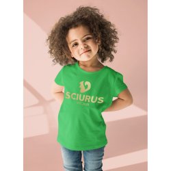 SCIURUS KIDS�ikoniske T-shirt�til piger i gr�n med guldtryk