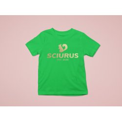 SCIURUS KIDS�ikoniske T-shirt�til piger i gr�n med guldtryk