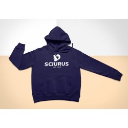 SCIURUS KIDS Hoodie bl med hvidt tryk til drenge
