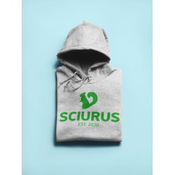 SCIURUS KIDS Hoodie gr med grnt tryk til drenge