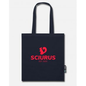 Produkt er p� vej - �ko taske i bl� med r�dt tryk