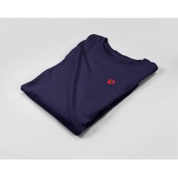 SCIURUS klassiske T-shirt blå med rødt broderet logo til herre