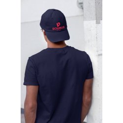 SCIURUS klassiske T-shirt blå med rødt broderet logo til herre
