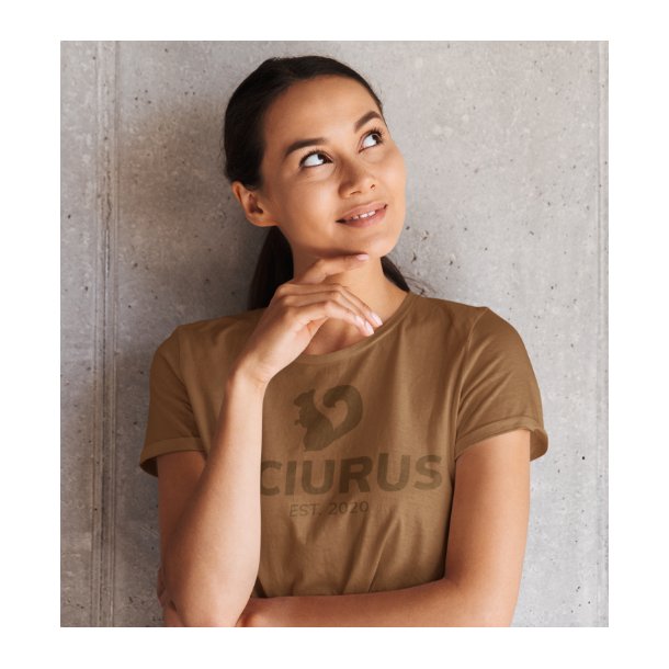 ikoniske T-shirt brun med tryk til damer - Dame - Sciurus.dk