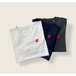 SCIURUS klassiske T-shirt grå med rødt broderet logo til damer