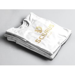 SCIURUS KIDSikoniske T-shirttil drenge i hvid med guldtryk