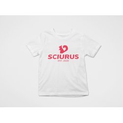 SCIURUS KIDSikoniske T-shirttil drenge i hvid med rdt tryk
