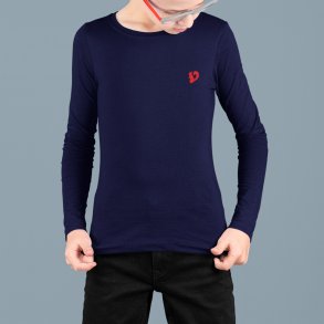 SCIURUS KIDS T-shirt langrmet til drenge i bl med rdt logo