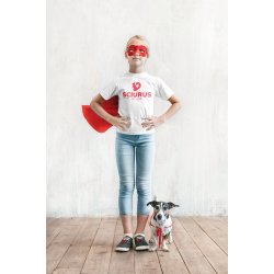 SCIURUS KIDS�ikoniske T-shirt�til piger i hvid med r�dt tryk