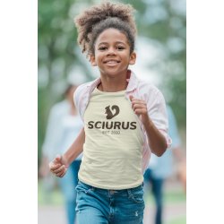 SCIURUS KIDS�ikoniske T-shirt�til piger i r�hvid med brunt tryk