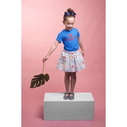 SCIURUS KIDS�ikoniske T-shirt�til piger i bl� med r�dt tryk