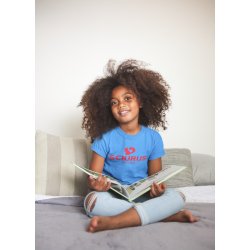 SCIURUS KIDS�ikoniske T-shirt�til piger i bl� med r�dt tryk