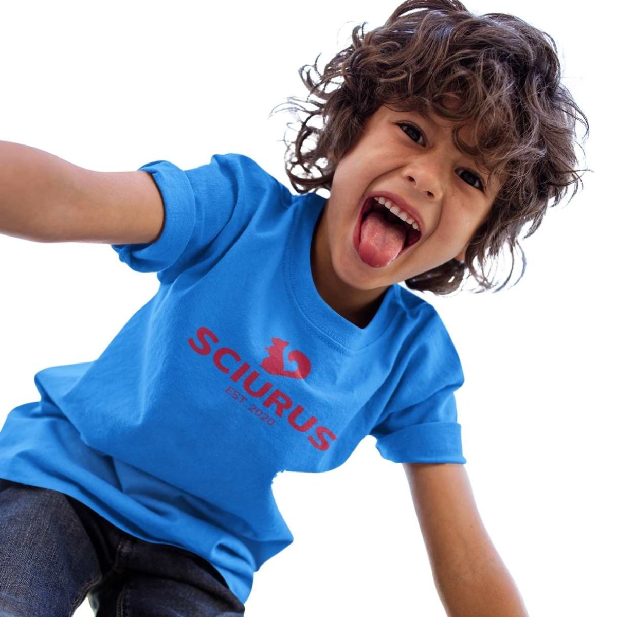Foreman Ray kedel SCIURUS KIDS ikoniske T-shirt til drenge i blå med rødt tryk - Dreng -  Sciurus.dk