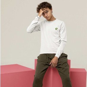 SCIURUS KIDS T-shirt langrmet til drenge i hvid med grnt logo