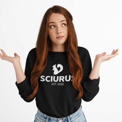 SCIURUS KIDS sweatshirt sort med hvidt tryk til piger