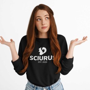 SCIURUS KIDS sweatshirt sort med hvidt tryk til piger