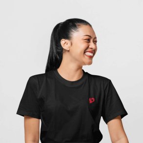 SCIURUS klassiske T-shirt sort med rdt broderet logo til damer