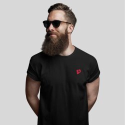 SCIURUS klassiske T-shirt sort med rødt broderet logo til herre