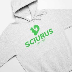 SCIURUS KIDS Hoodie gr� med gr�nt tryk til piger
