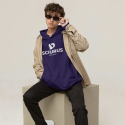 SCIURUS KIDS Hoodie bl med hvidt tryk til drenge