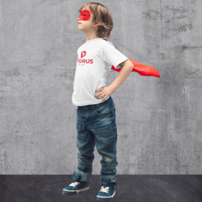 SCIURUS KIDSikoniske T-shirttil drenge i hvid med rdt tryk