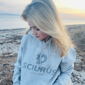 SCIURUS KIDS Hoodie gr med grt tryk til piger