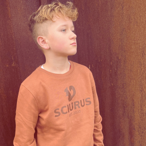 SCIURUS KIDS sweatshirt brun med brunt tryk til drenge
