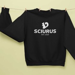 SCIURUS KIDS sweatshirt sort med hvidt tryk til drenge