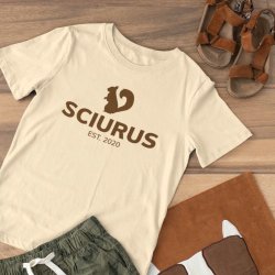 SCIURUS KIDS�ikoniske T-shirt�til piger i r�hvid med brunt tryk