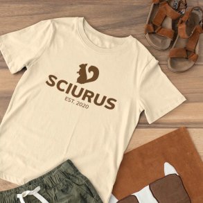 SCIURUS KIDSikoniske T-shirttil drenge i rhvid med brunt tryk