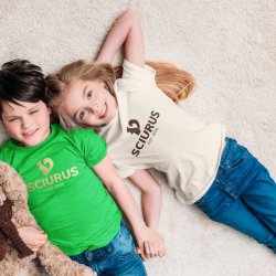 SCIURUS KIDS�ikoniske T-shirt�til piger i r�hvid med brunt tryk