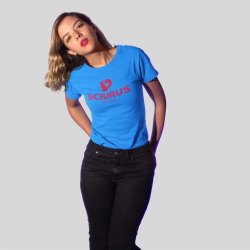 SCIURUS KIDS�ikoniske T-shirt�til piger i bl� med r�dt tryk